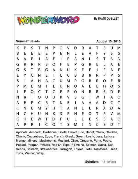 wonderword puzzles today's puzzle